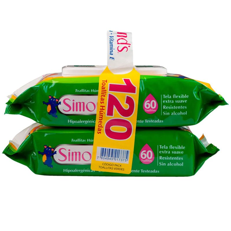 SIMONDS - Toalla Húmeda Simonds Aloe Vera 60 (X2)