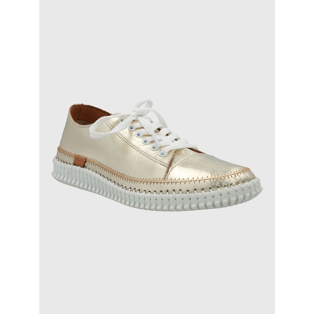 HUSH PUPPIES - Zapatilla Cuero Mujer Petals Metalizada HUSH PUPPIES