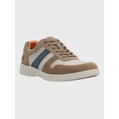 HUSH PUPPIES - Zapatilla Cuero Hombre Spinal Wave Café