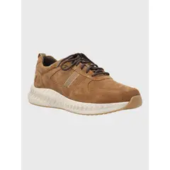 HUSH PUPPIES - Zapatilla Cuero Hombre Spinal Grove Café