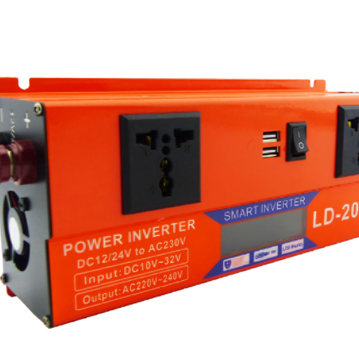 GENERICO - Inversor Voltaje Vehículo 1224V 2000W 2USB LCD