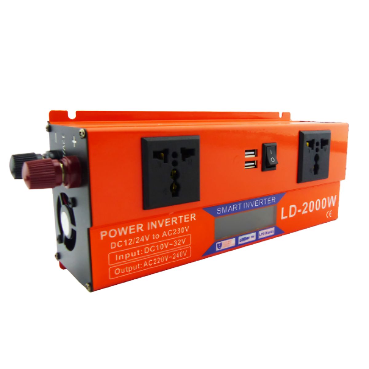 GENERICO - Inversor Voltaje Vehículo 1224V 2000W 2USB LCD