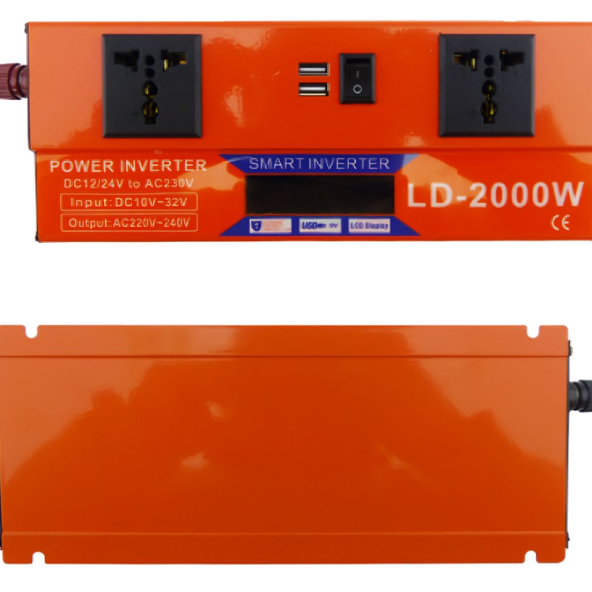 GENERICO - Inversor Voltaje Vehículo 1224V 2000W 2USB LCD