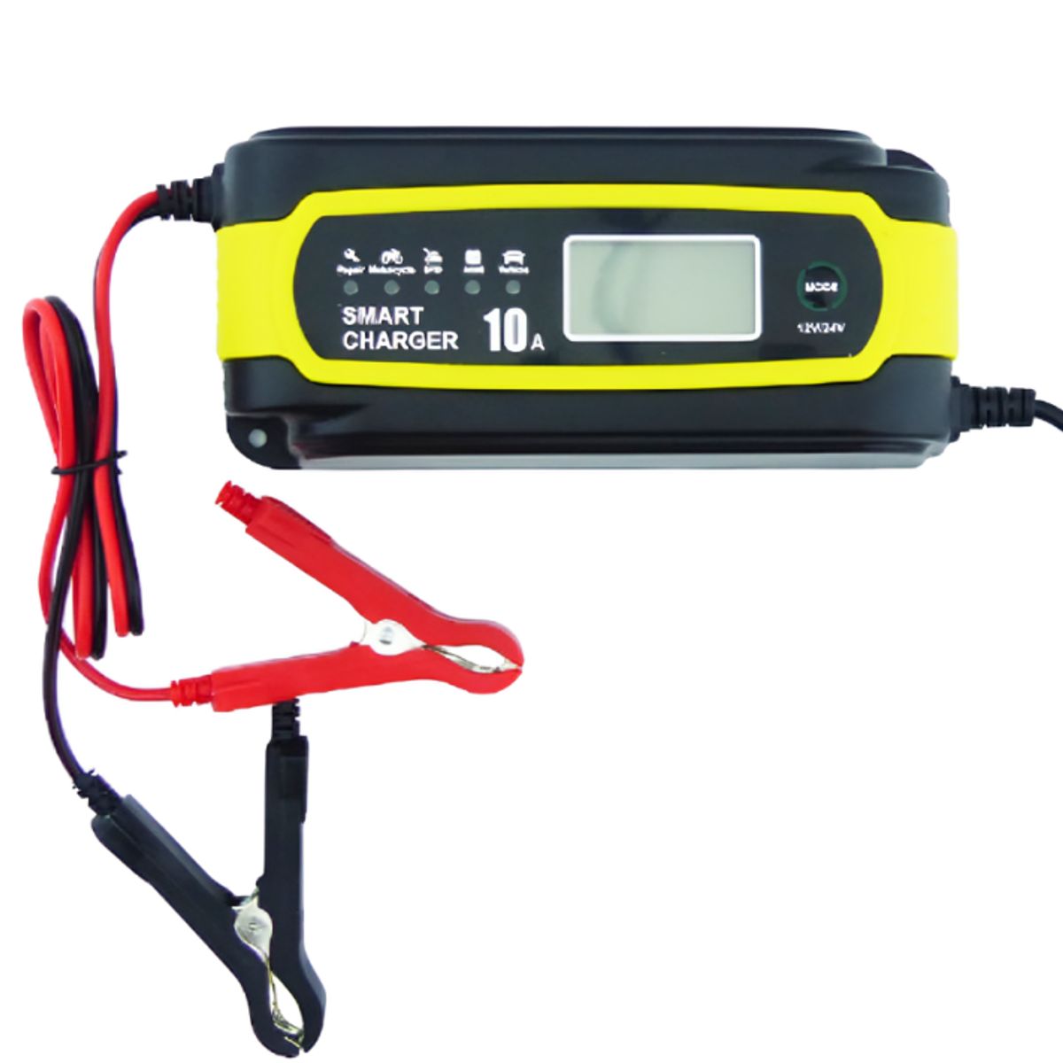 GENERICO - Cargador Batería Inteligente 10A 1224V con Pinzas