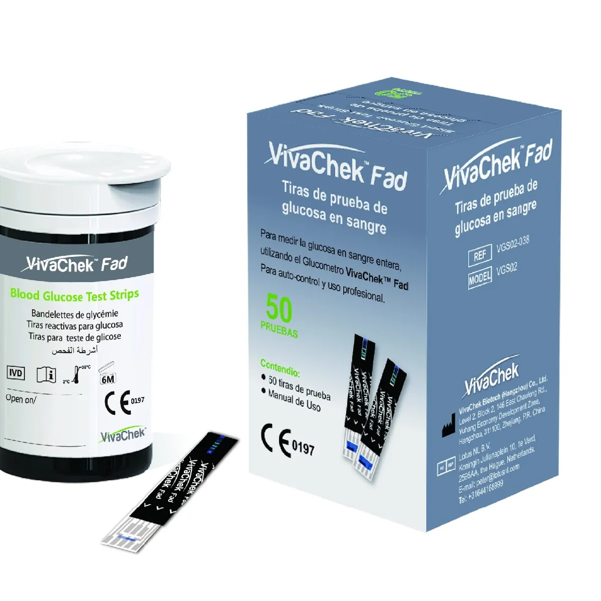 PHARMA - Tiras Reactivas Para Glucómetro Vivachek Fad