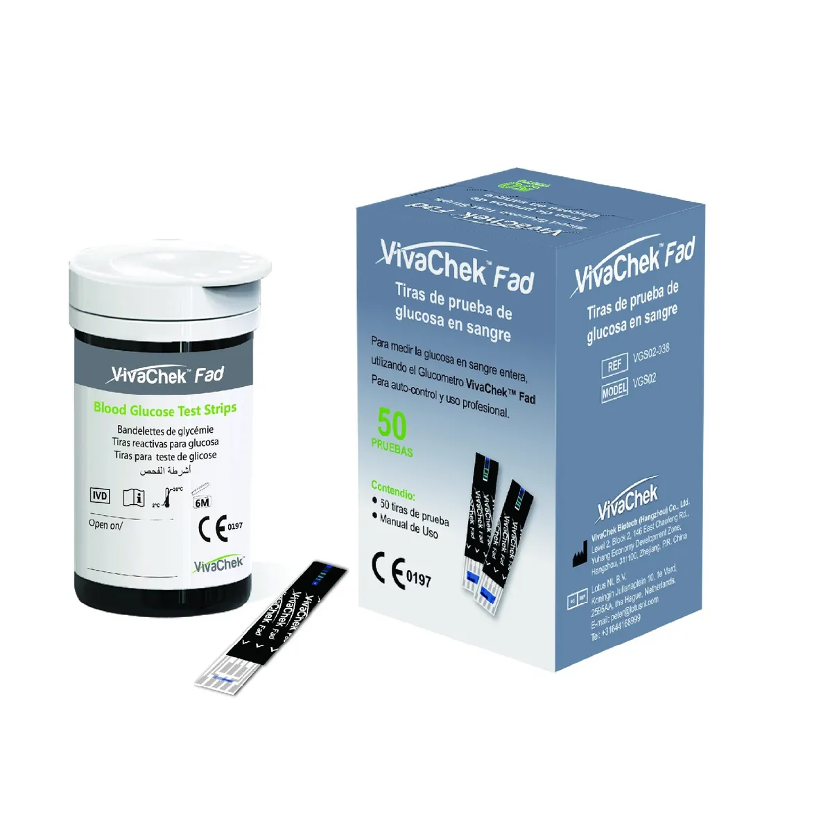PHARMA - Tiras Reactivas Para Glucómetro Vivachek Fad