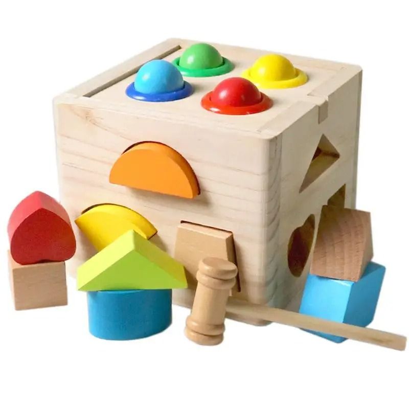 GENERICO - CUBO DE ENCAJE CON BLOQUES FORMAS Y MARTILLO