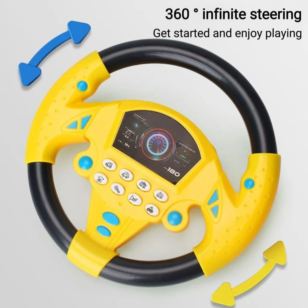 GENERICO - JUGUETE VOLANTE SIMULACION AUTO NIÑOS NEGROAMARILLO