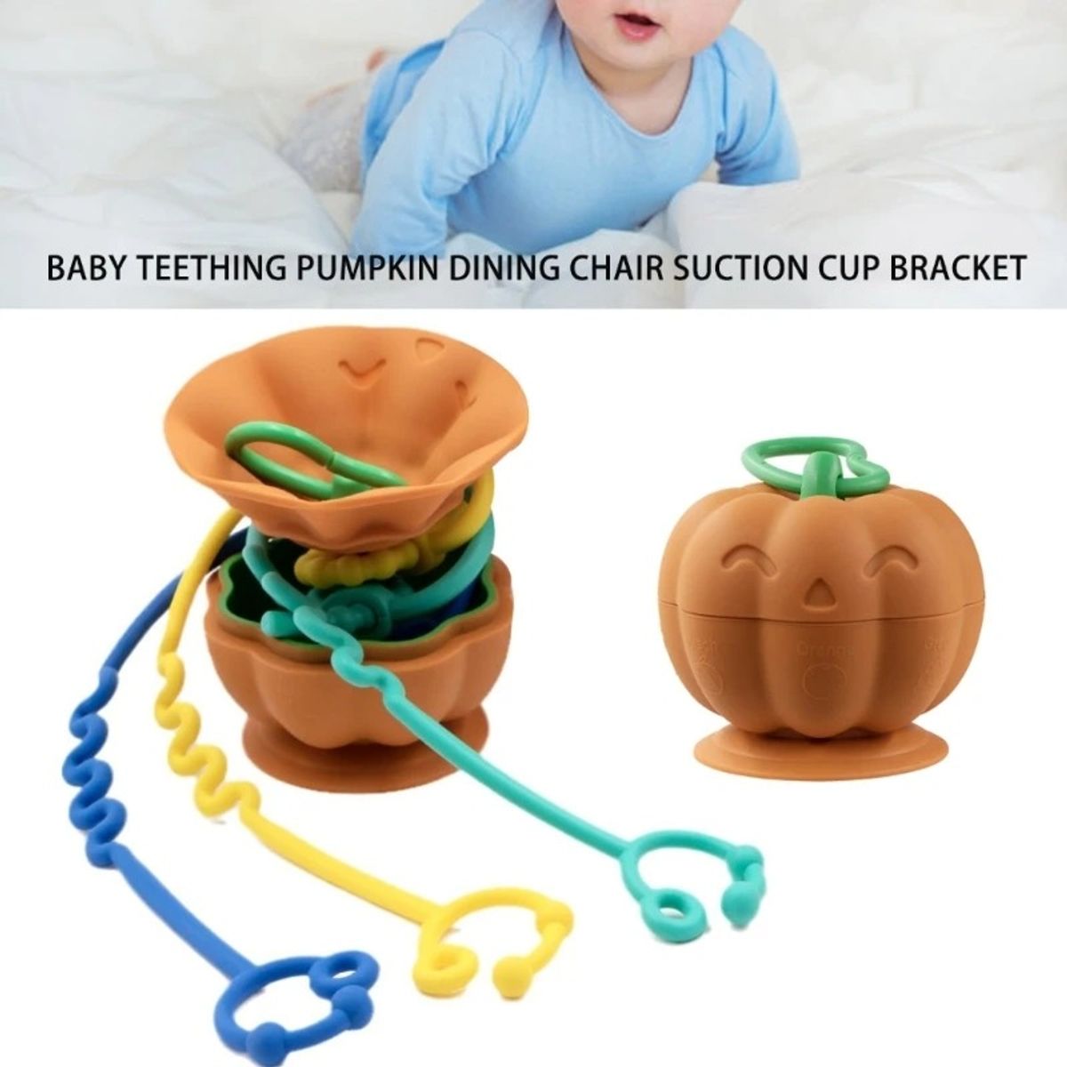GENERICO - SUJETADOR DE JUGUETES CALABAZA SILICONA CON VENTOSAS