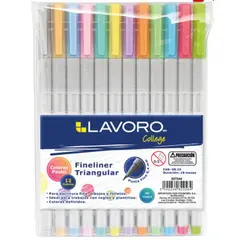 LAVORO - Set fineliners 12 colores pastel