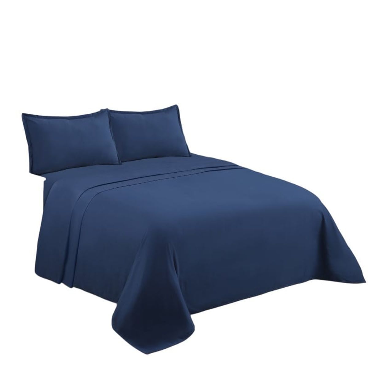 GENERICO - Juego de Sabanas 2 Plazas. 4 Piezas. Color Azul Marino TFS002