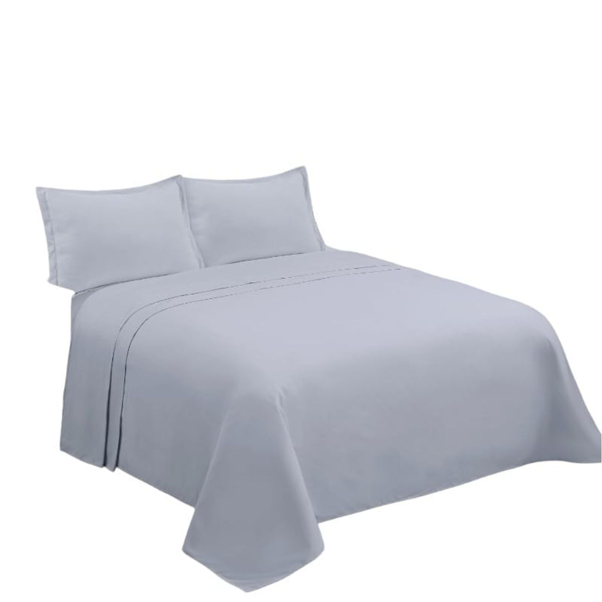 GENERICO - Juego de Sabanas 2 Plazas. 4 Piezas. Color Gris Claro TFS003