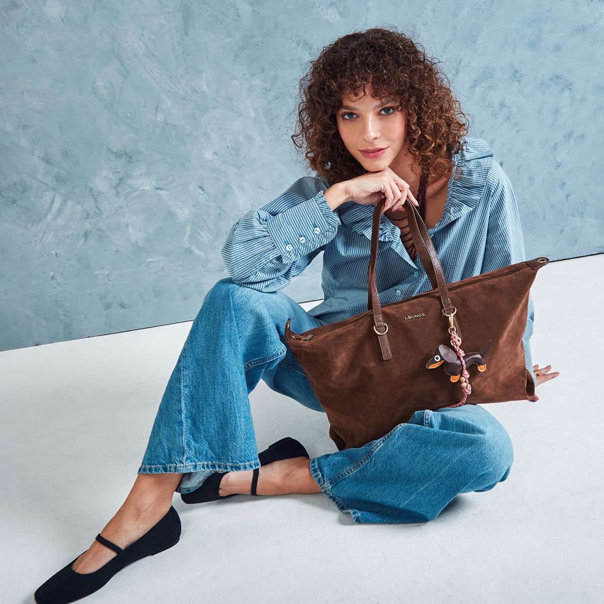 LOUNGE - Cartera Tote Efecto Gamuza LOUNGE