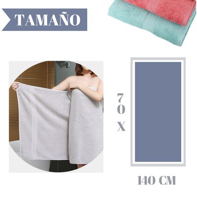 Imagen 2 del producto Pack De 3 Toallas De baño Algodon Gruesas De Cuerpo 70x140cm