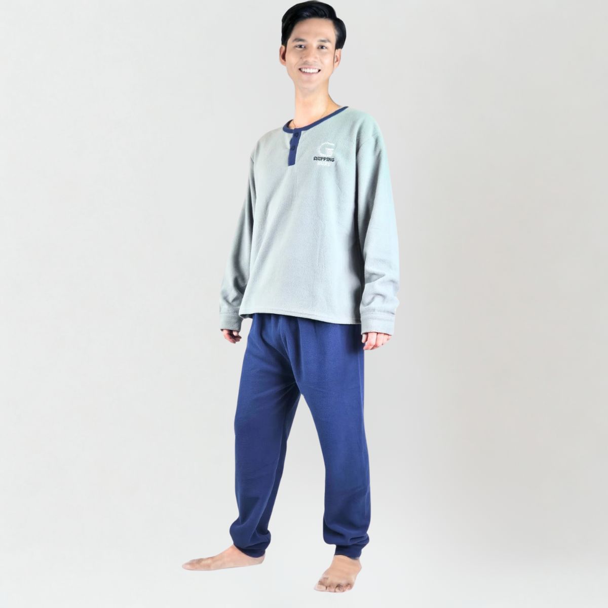TIOZONEY - Pijama Hombre Polar Invierno de Alta Calidad