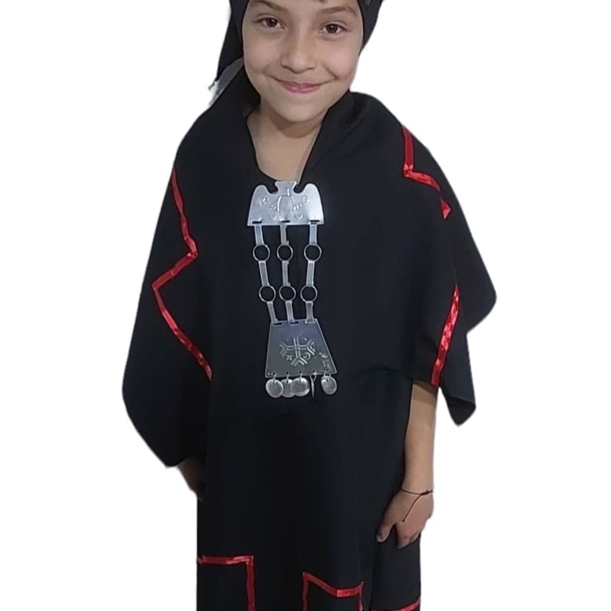 GENERICO - TRAJE TIPICO MAPUCHE NIÑA TALLA 2 CON ACCESORIOS