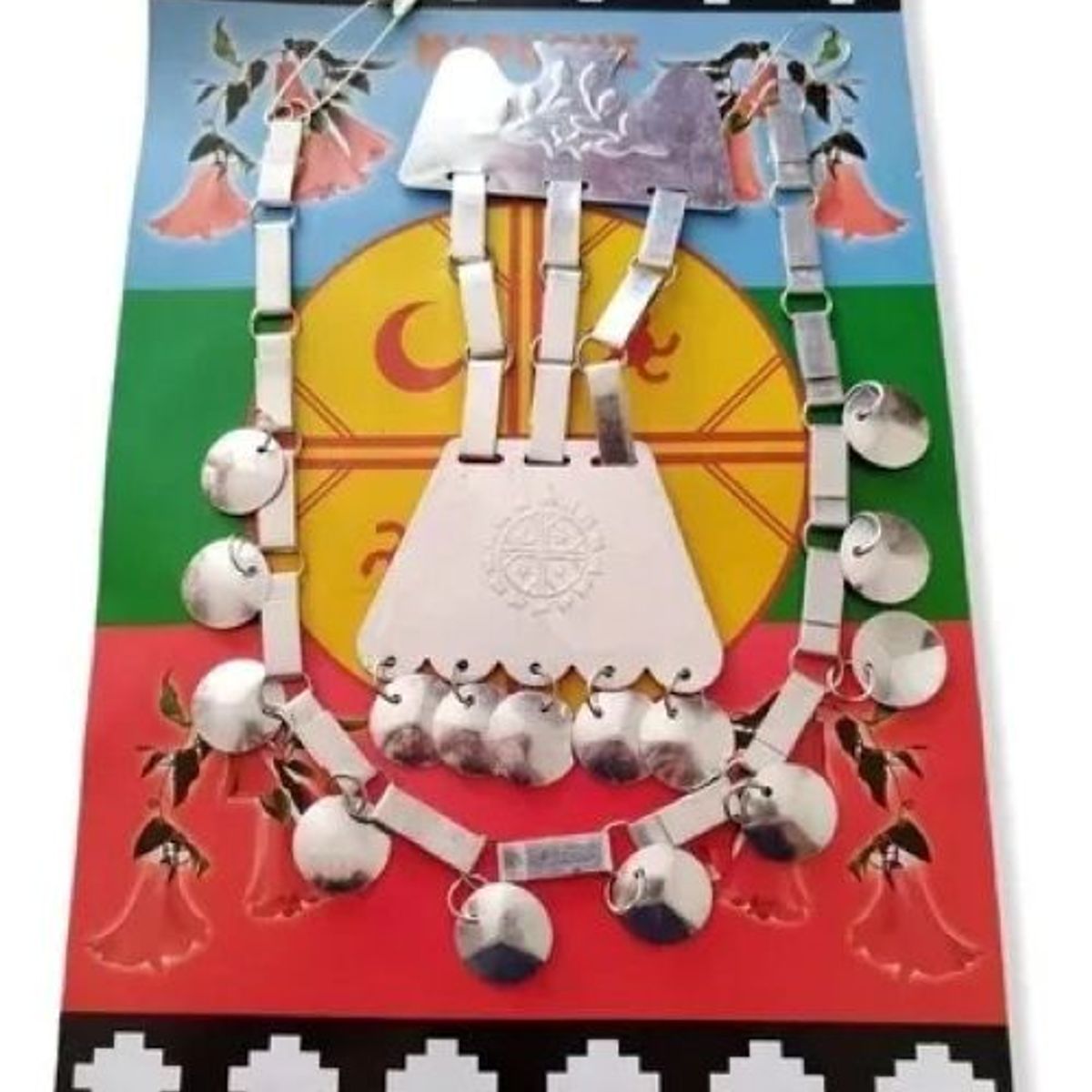 GENERICO - TRAJE TIPICO MAPUCHE NIÑA TALLA 2 CON ACCESORIOS