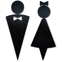 ELAB PROPIA - Letrero Señalética Baño - Madera Pack de 2 - Fun Republic