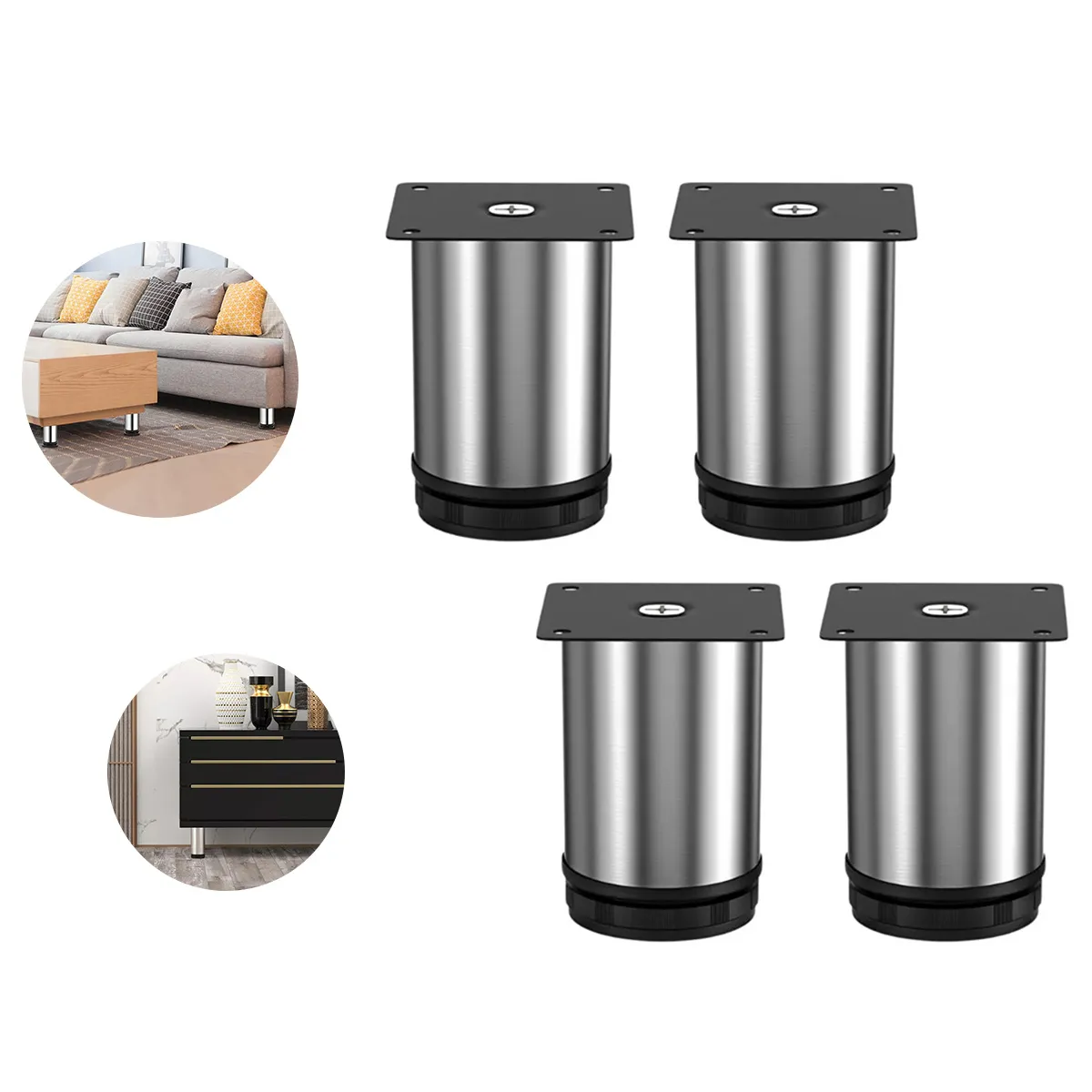 Pack 4 Pata Regulable Para Mueble 50x80mm, marca ATURE - Foto Principal