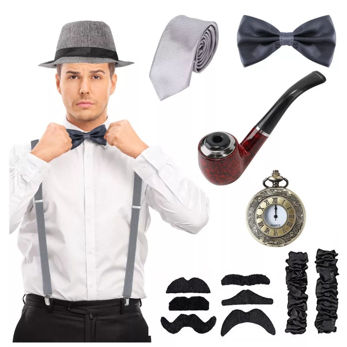 ATURE - Set 14 De Disfraz Fiesta De Traje Para Adulto Hombre