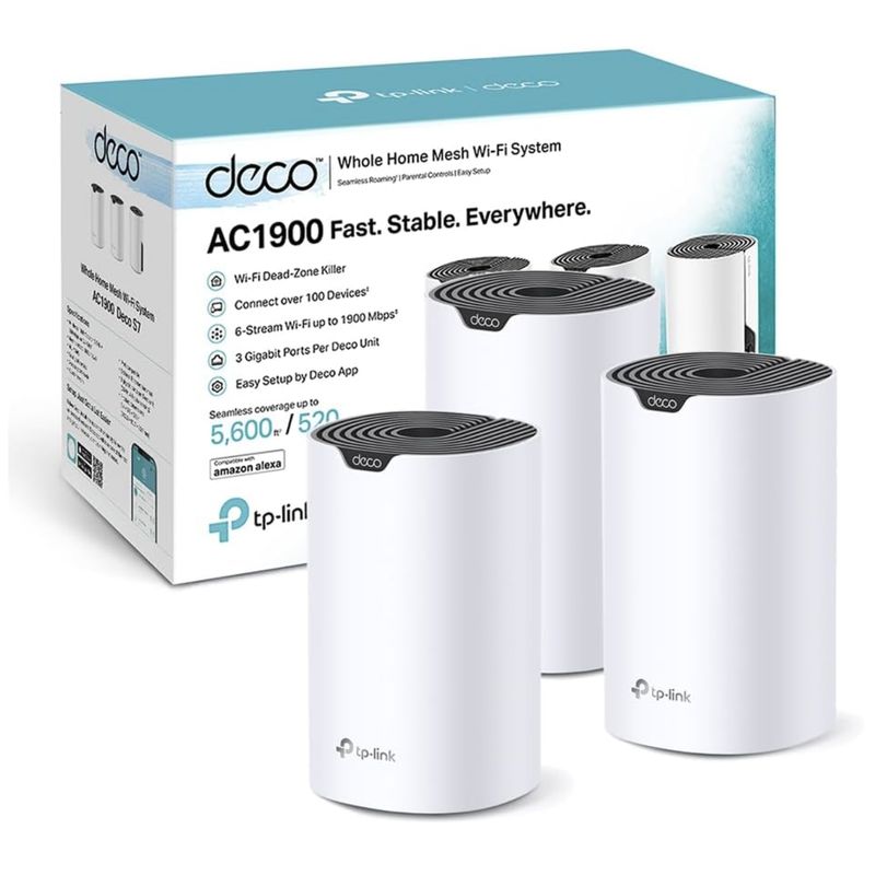 TP LINK - Set 3 Sistema Mesh Wi-Fi AC1900 Doble Banda Deco S7 Gigabit