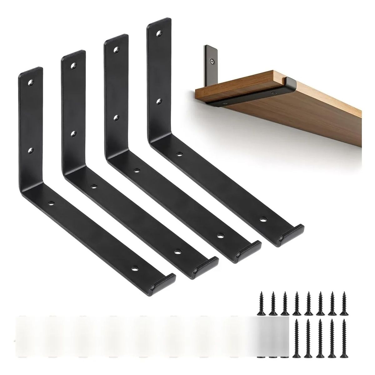 GENERICO - Escuadras Inoxidable Para Repisa De 23.5cm 4 Piezas