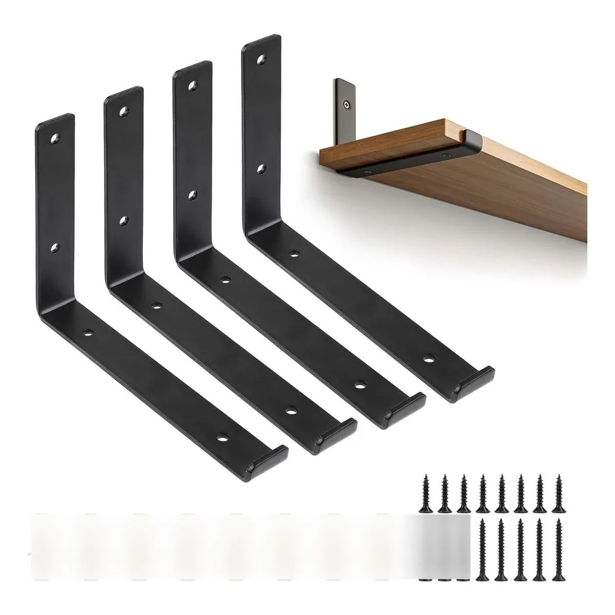 GENERICO - Escuadras Inoxidable Para Repisa De 23.5cm 4 Piezas