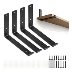 GENERICO - Escuadras Inoxidable Para Repisa De 23.5cm 4 Piezas