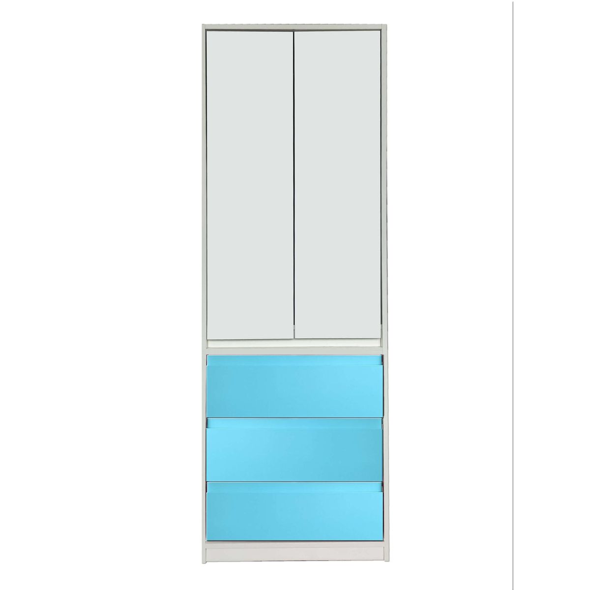 DECORACION CREATIVA - Closet vertical Celeste x3, 2 puertas 3 cajones Decoracion Creativa