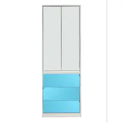 DECORACION CREATIVA - Closet vertical Celeste x3, 2 puertas 3 cajones