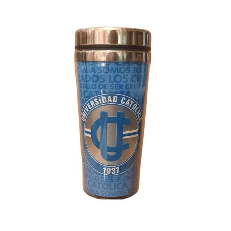 GENERICO - Mug térmico logo plateado Universidad católica