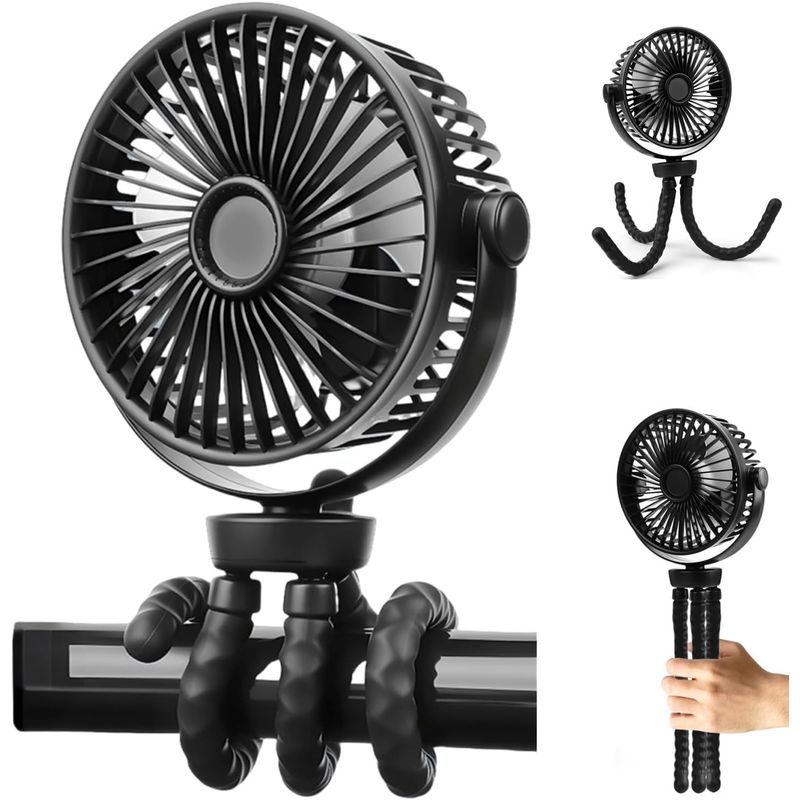 GENERICO - Ventilador Portatil con Clip Trípode Flexible de 360°