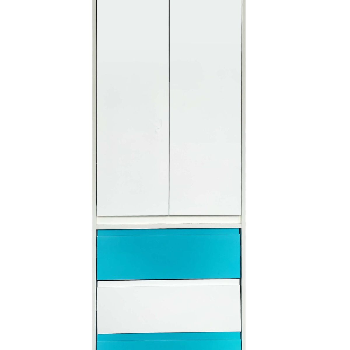 DECORACION CREATIVA - Closet Melamina Blanca 2 Puertas 3 Cajones Calipso/Blanco/Calipso