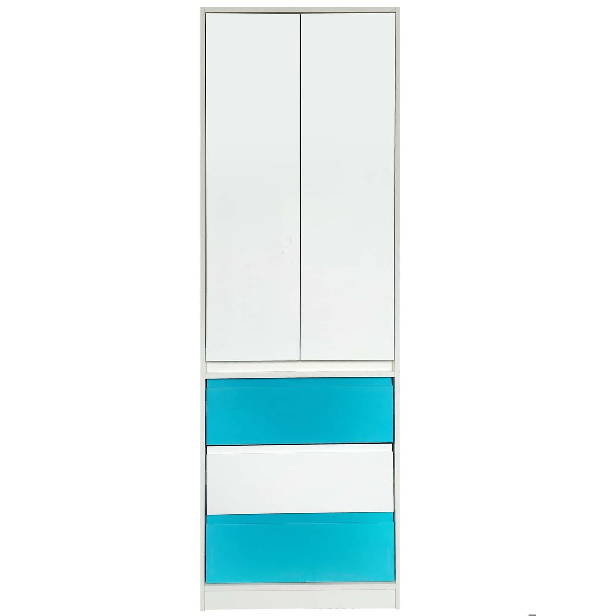 DECORACION CREATIVA - Closet Melamina Blanca 2 Puertas 3 Cajones Calipso/Blanco/Calipso