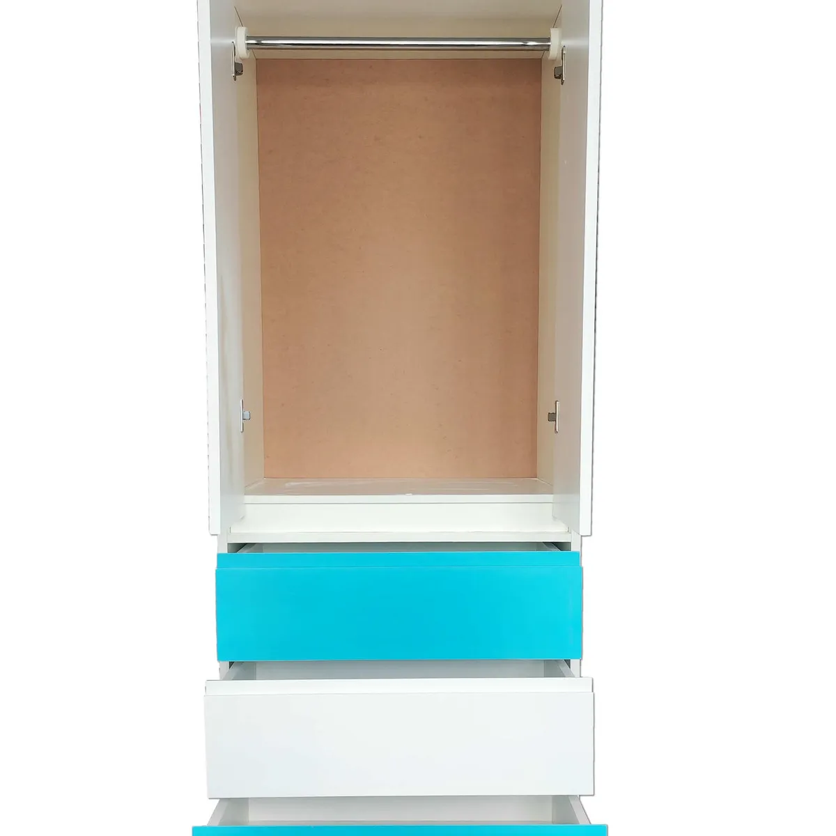 DECORACION CREATIVA - Closet Melamina Blanca 2 Puertas 3 Cajones Calipso/Blanco/Calipso