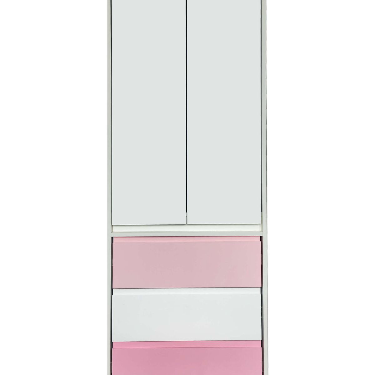 DECORACION CREATIVA - Clóset de Melamina Blanca 2 Puertas y 3 Cajones Rosado y Blanco