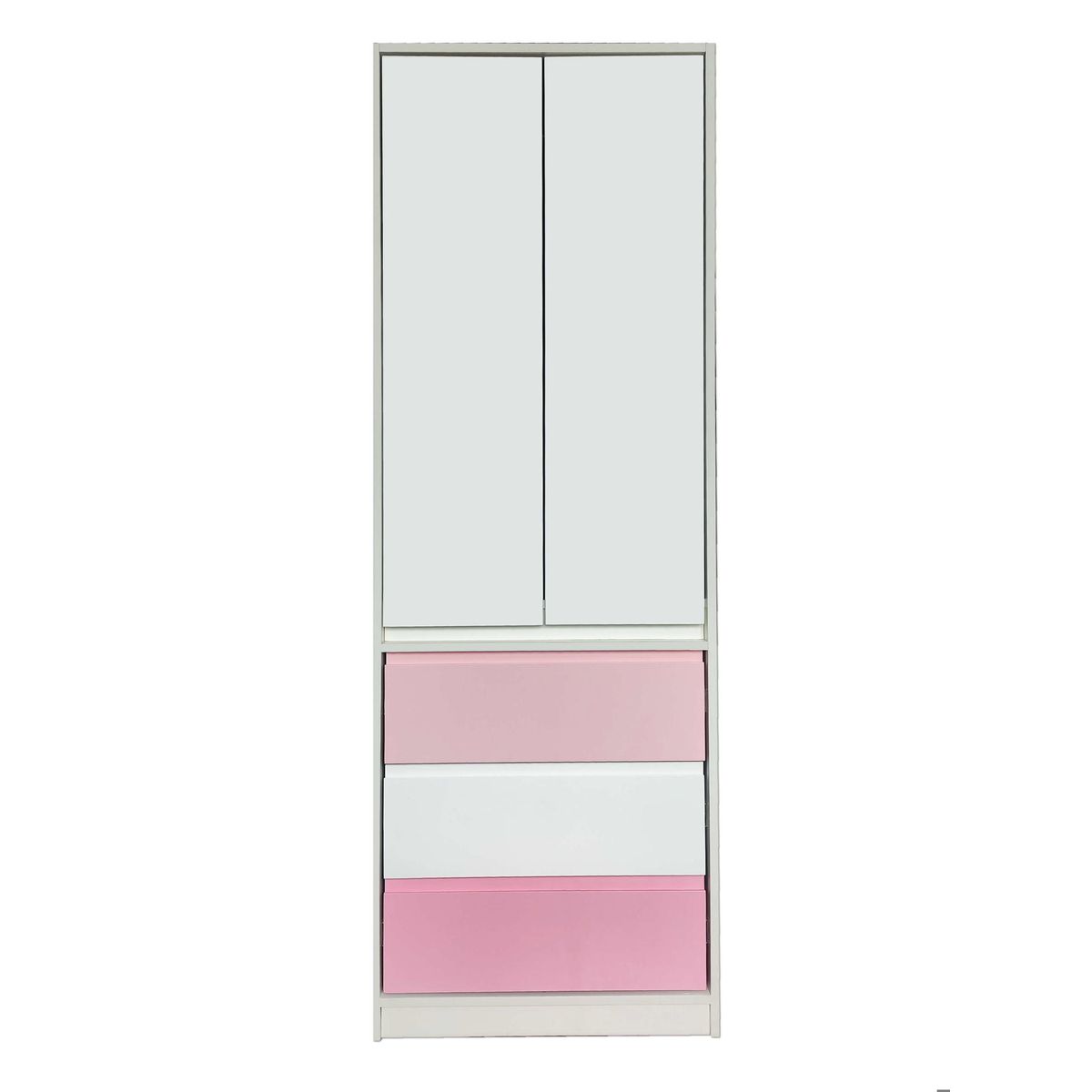 DECORACION CREATIVA - Clóset de Melamina Blanca 2 Puertas y 3 Cajones Rosado y Blanco