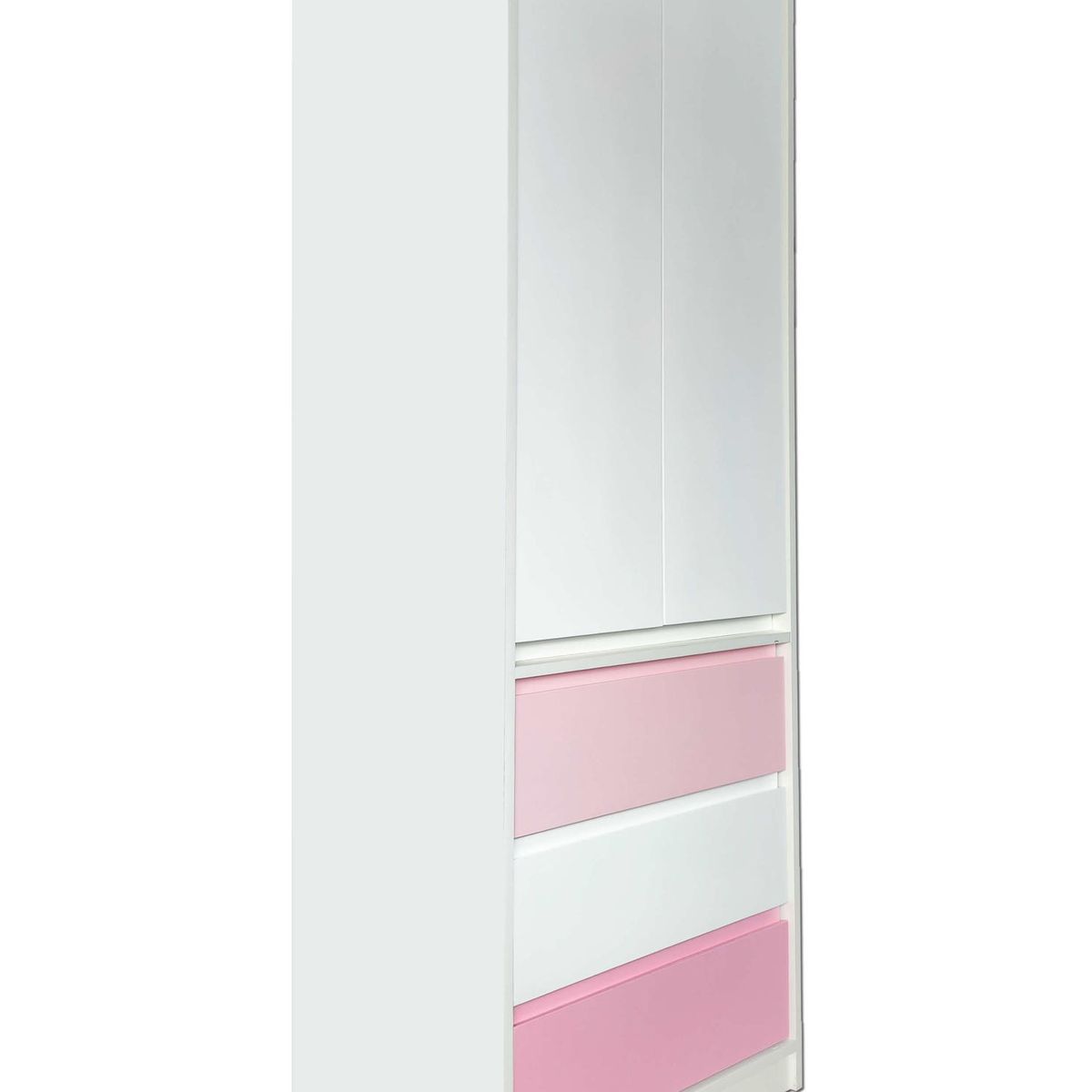 DECORACION CREATIVA - Clóset de Melamina Blanca 2 Puertas y 3 Cajones Rosado y Blanco