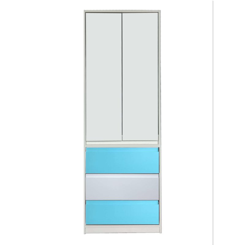 DECORACION CREATIVA - Closet vertical Celeste Blanco, 2 puertas 3 C Decoracion Creativa
