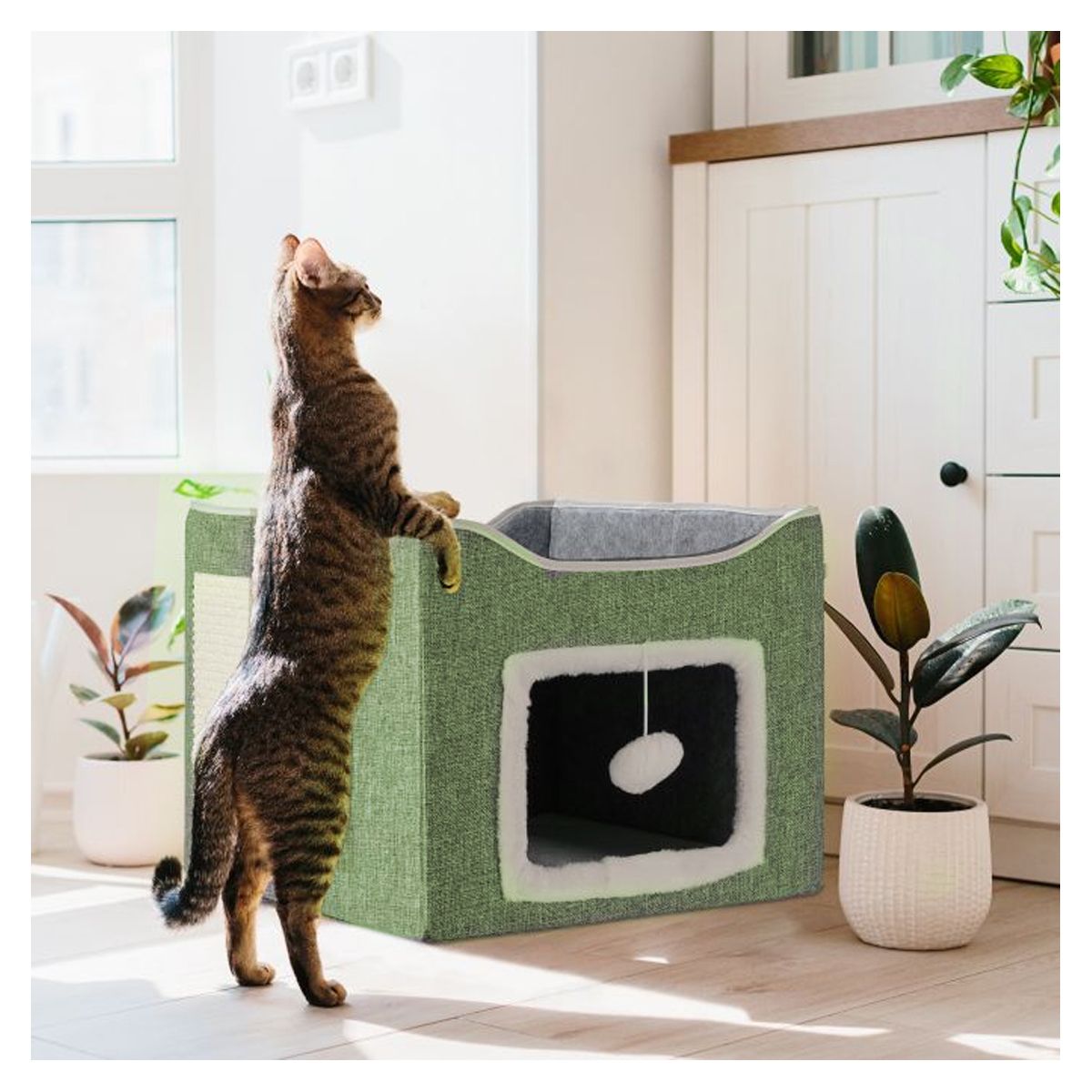 GENERICO - Casa Cueva Gato Plegable Verde