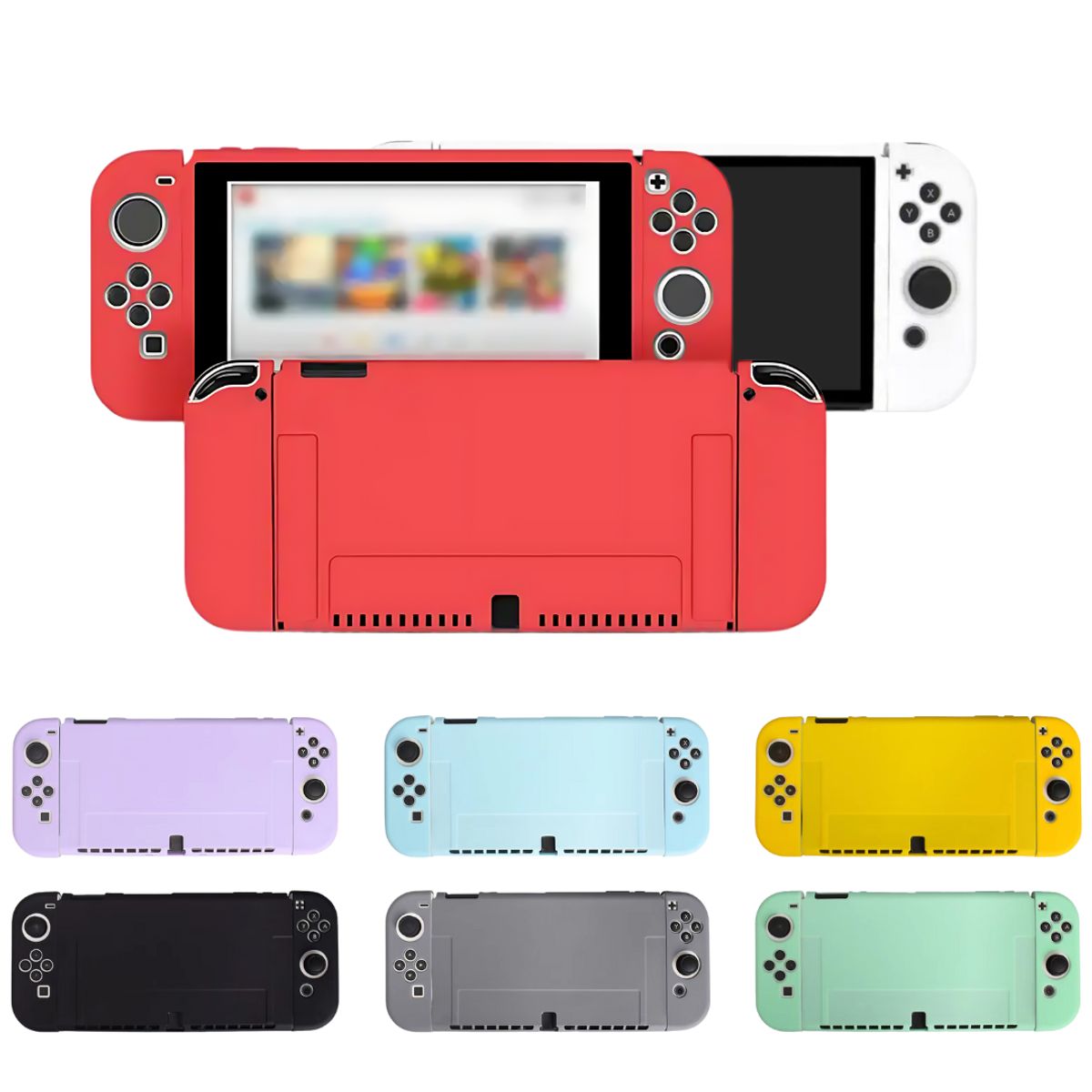 GENERICO - Carcasa Funda Protectora Para Nintendo Switch Oled Silicona Rosa