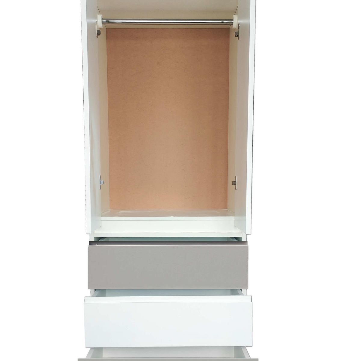 DECORACION CREATIVA - Closet vertical Blanco Gris, 2 puertas 3 cajones Decoracion Creativa