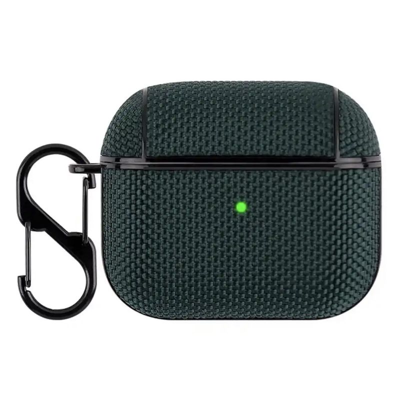 GENERICO - Carcasa Funda Nylon Shockproof Para AirPods 3 GEN - Verde Oscuro
