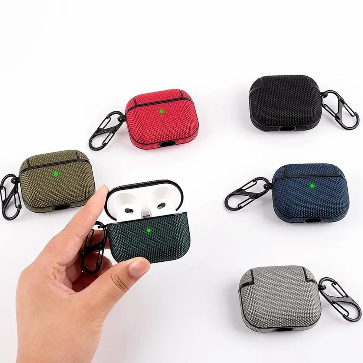 GENERICO - Carcasa Funda Nylon Shockproof Para AirPods 3 GEN - Negro