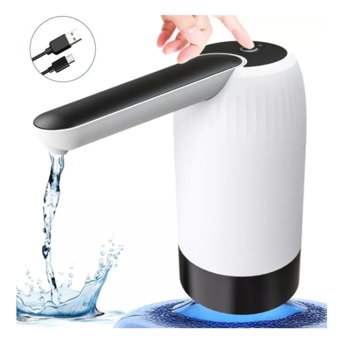 GENERICO - Bomba Agua Dispensador Agua Automática Usb Recargable Blanco