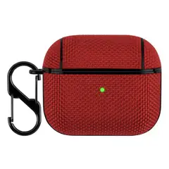 GENERICO - Carcasa Funda Nylon Shockproof Para AirPods Pro - Rojo