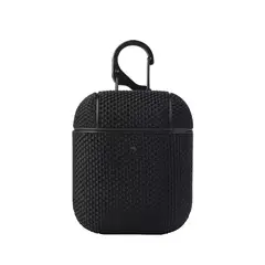 GENERICO - Carcasa Funda Nylon Shockproof Para AirPods 1 / 2 GEN - Negro