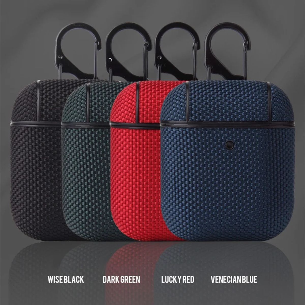 GENERICO - Carcasa Funda Nylon Shockproof Para AirPods 1 / 2 GEN - Negro