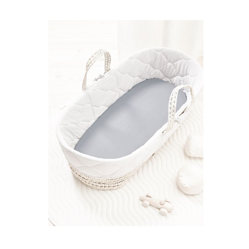 GENERICO - Set 2 sábanas bajeras jersey algodón para Moisés CELESTE