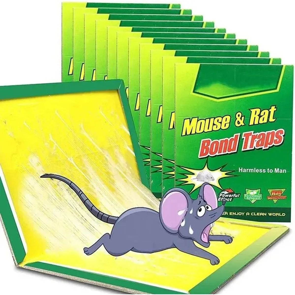 GENERICO - Trampa Raton Pegajosa Adhesiva X10 Control Atrapa Pegamento